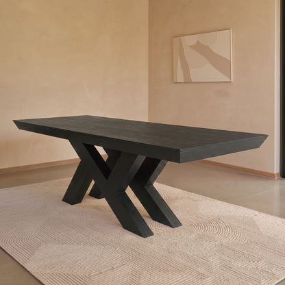 Olivia 160-240cm Black Oak Dining Table - Laura James 