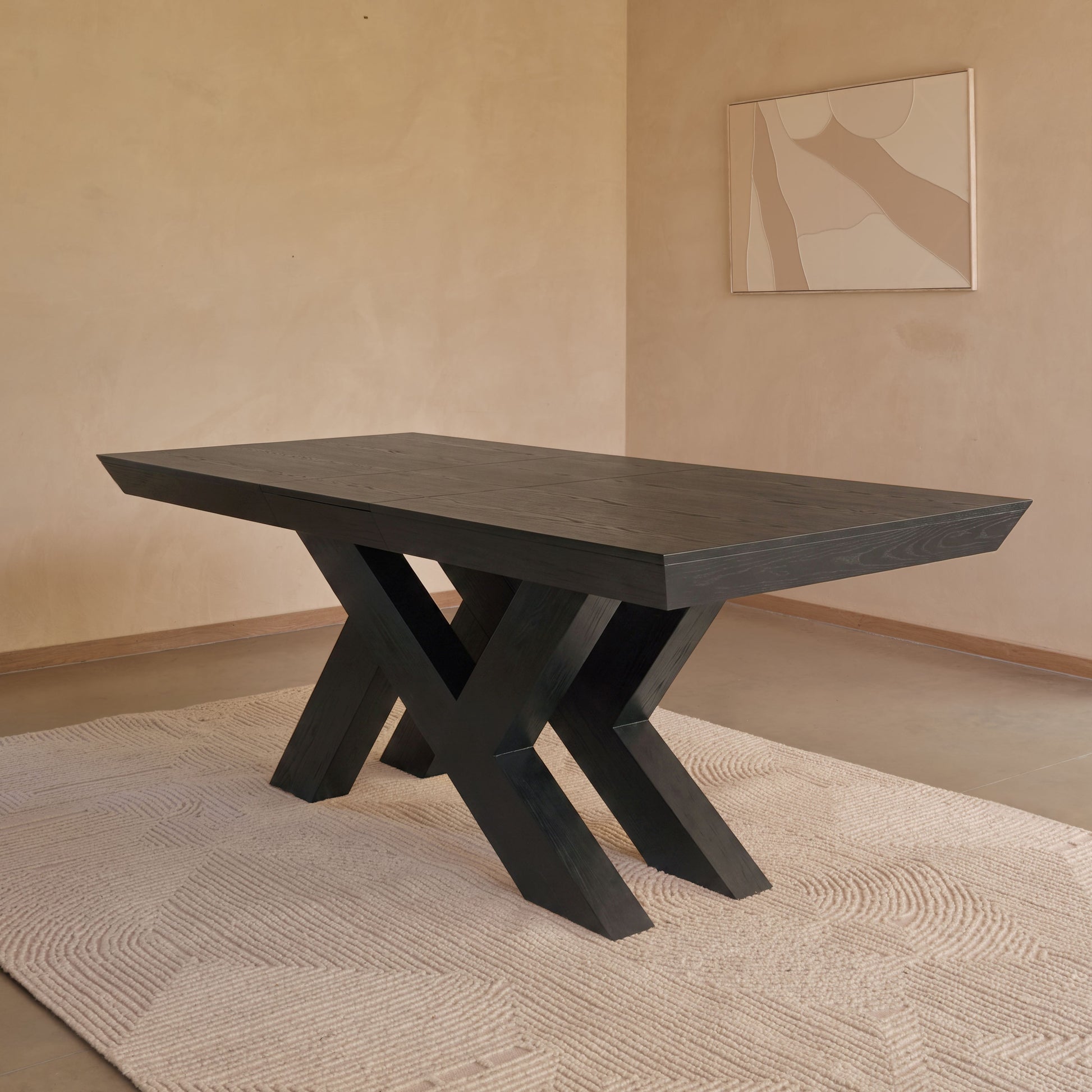 Olivia 160-240cm Black Oak Dining Table - Laura James 
