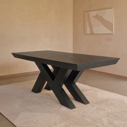 Olivia 160-240cm Black Oak Dining Table - Laura James 