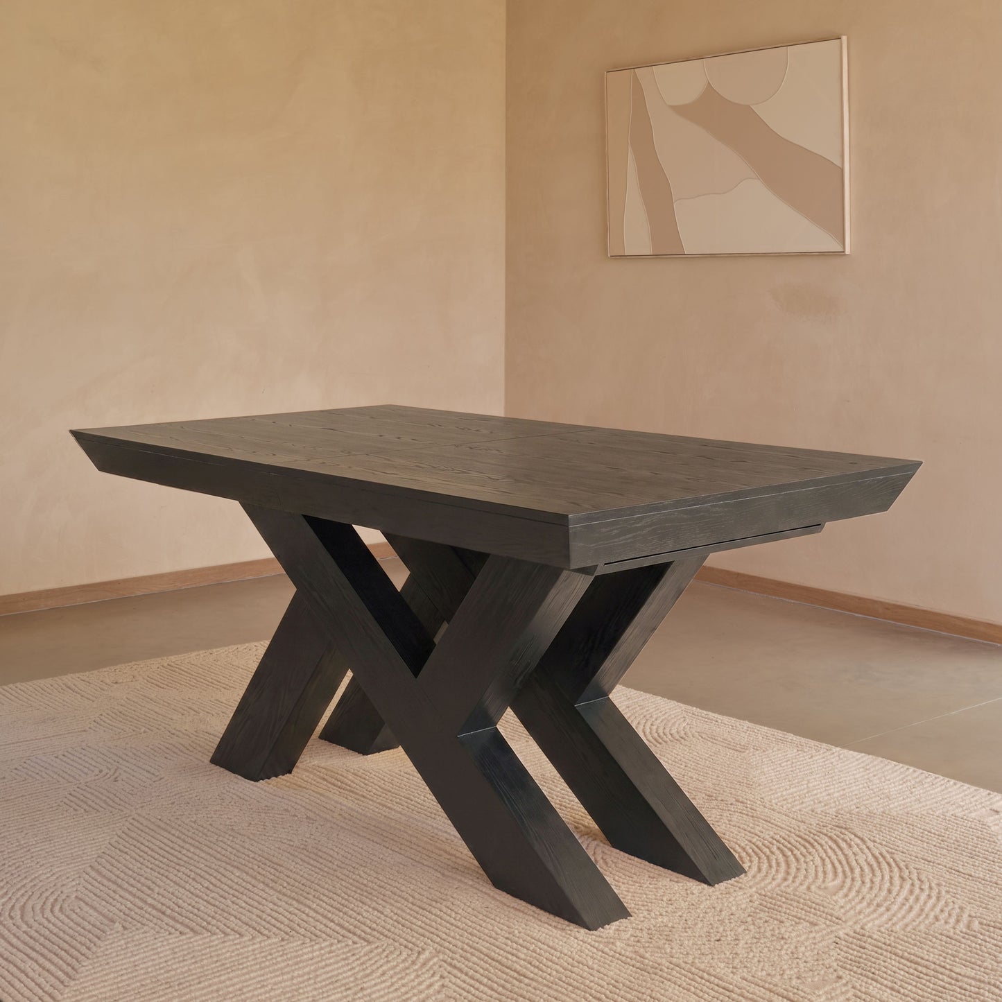 Olivia 160-240cm Black Oak Dining Table - Laura James 