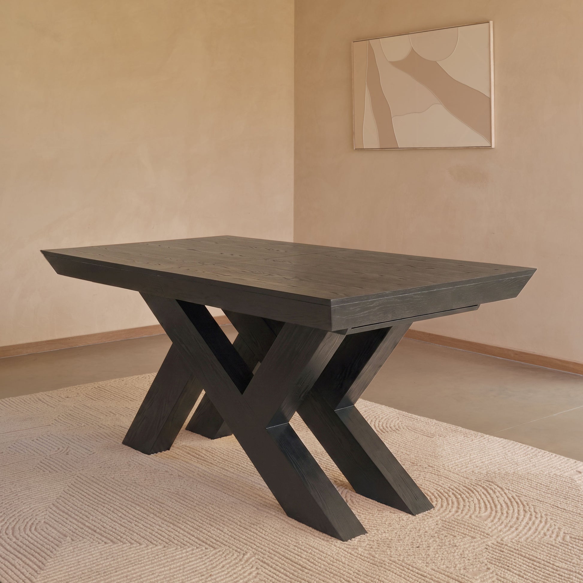Olivia 160-240cm Black Oak Dining Table - Laura James 