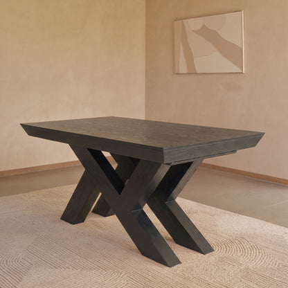 Olivia 160-240cm Black Oak Dining Table - Laura James 