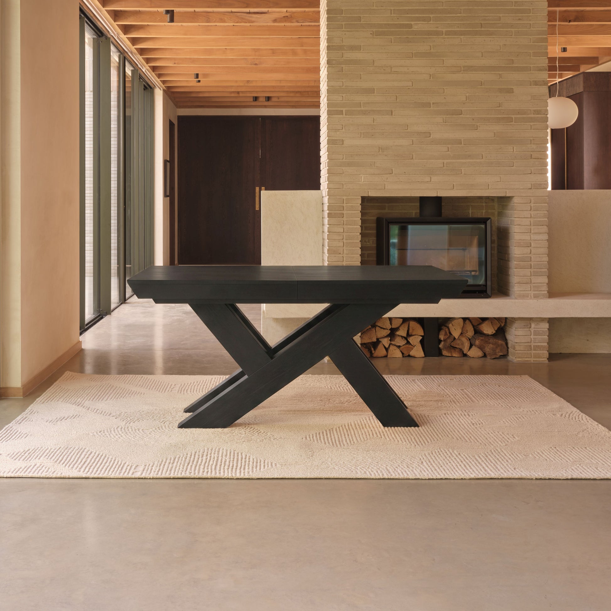 Olivia 160-240cm Black Oak Dining Table - Laura James 