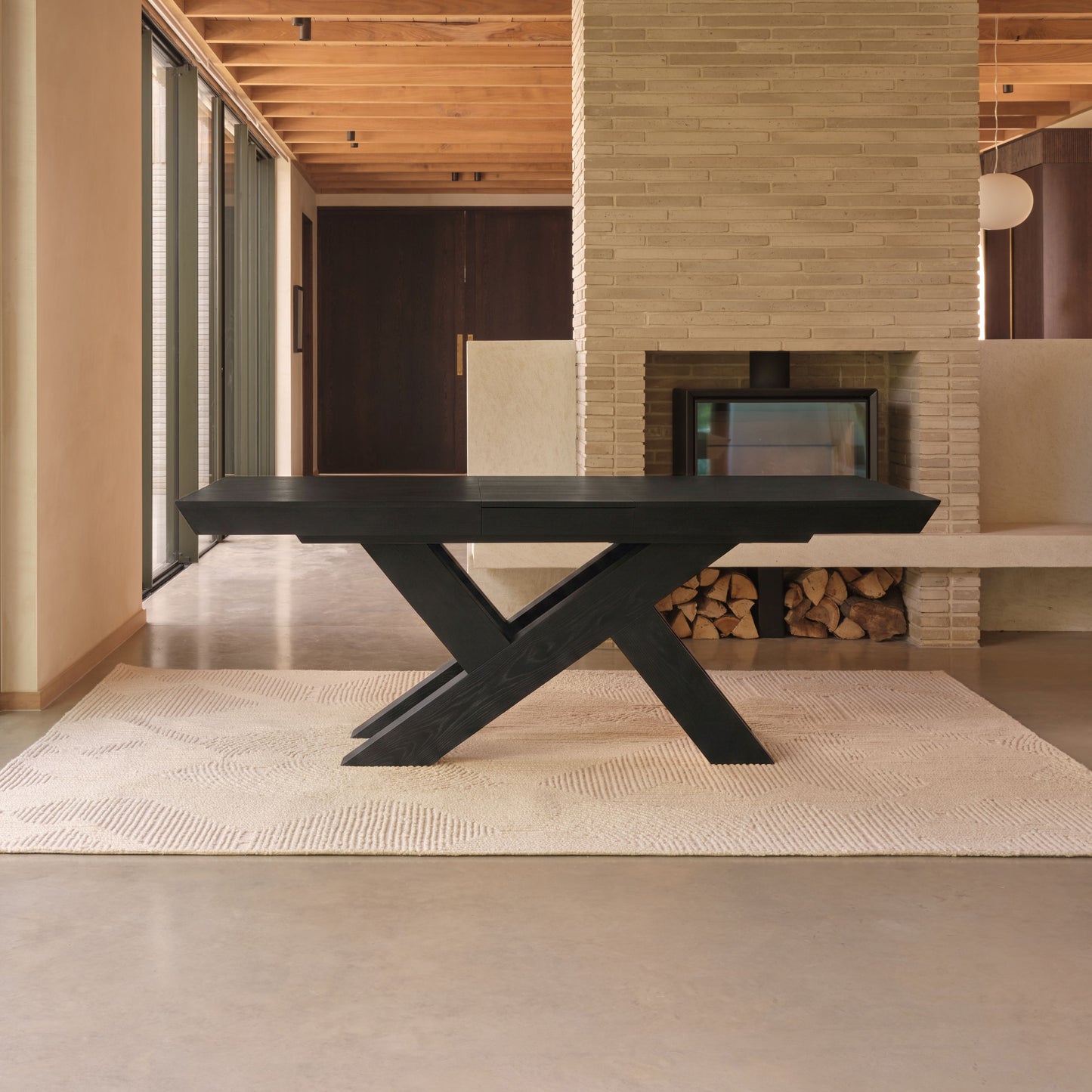 Olivia 160-240cm Black Oak Dining Table - Laura James 