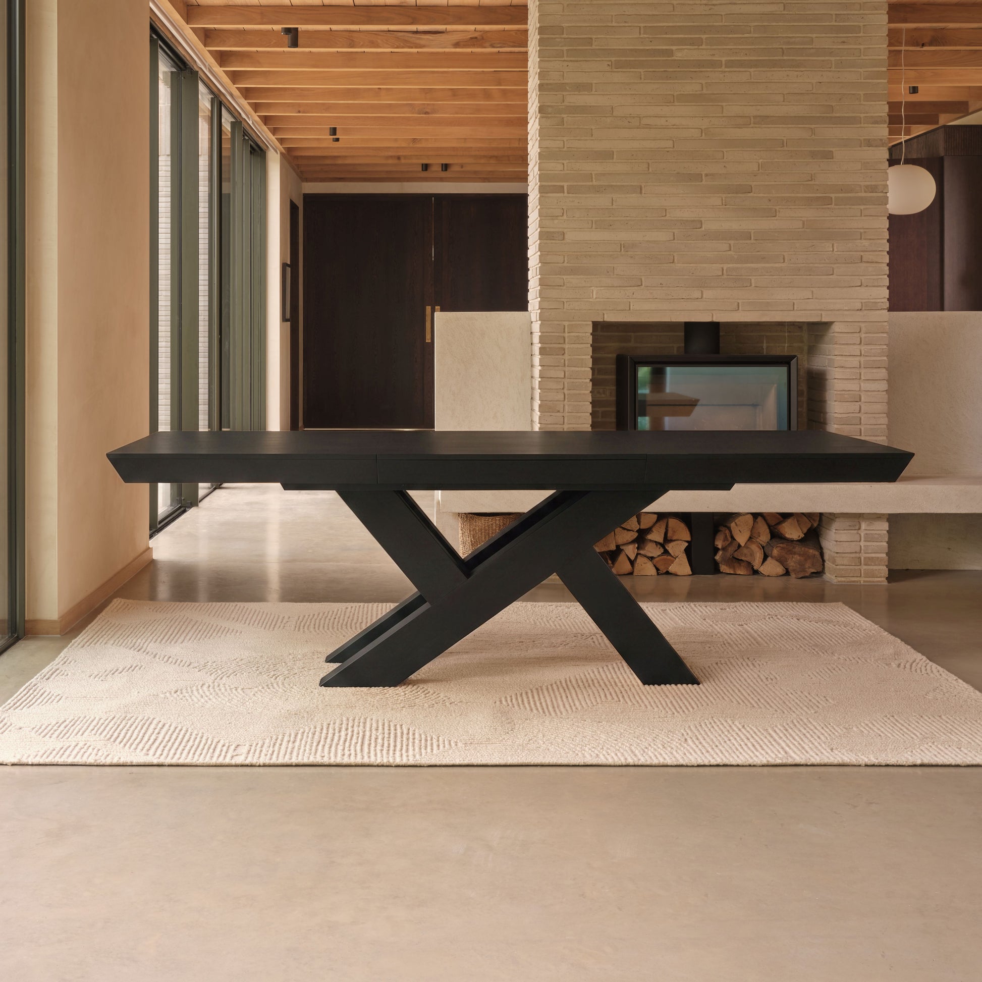 Olivia 160-240cm Black Oak Dining Table - Laura James 