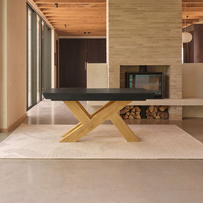 Olivia 160-240cm Black Oak Dining Table  - Pale Oak Legs - Laura James 