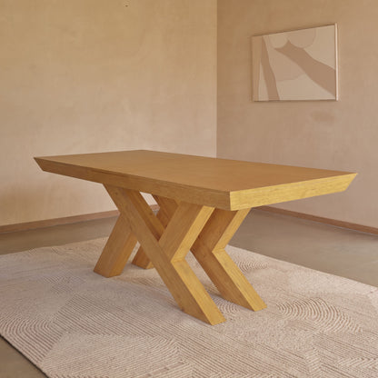 Olivia 160-240cm Pale Oak Dining Table Set - 6 Seater - Ella Off White Boucle Dining Chairs - Pale Oak Legs
