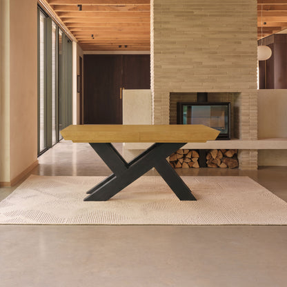Olivia 160-240cm Black Oak Dining Table  - Pale Oak Legs - Laura James 
