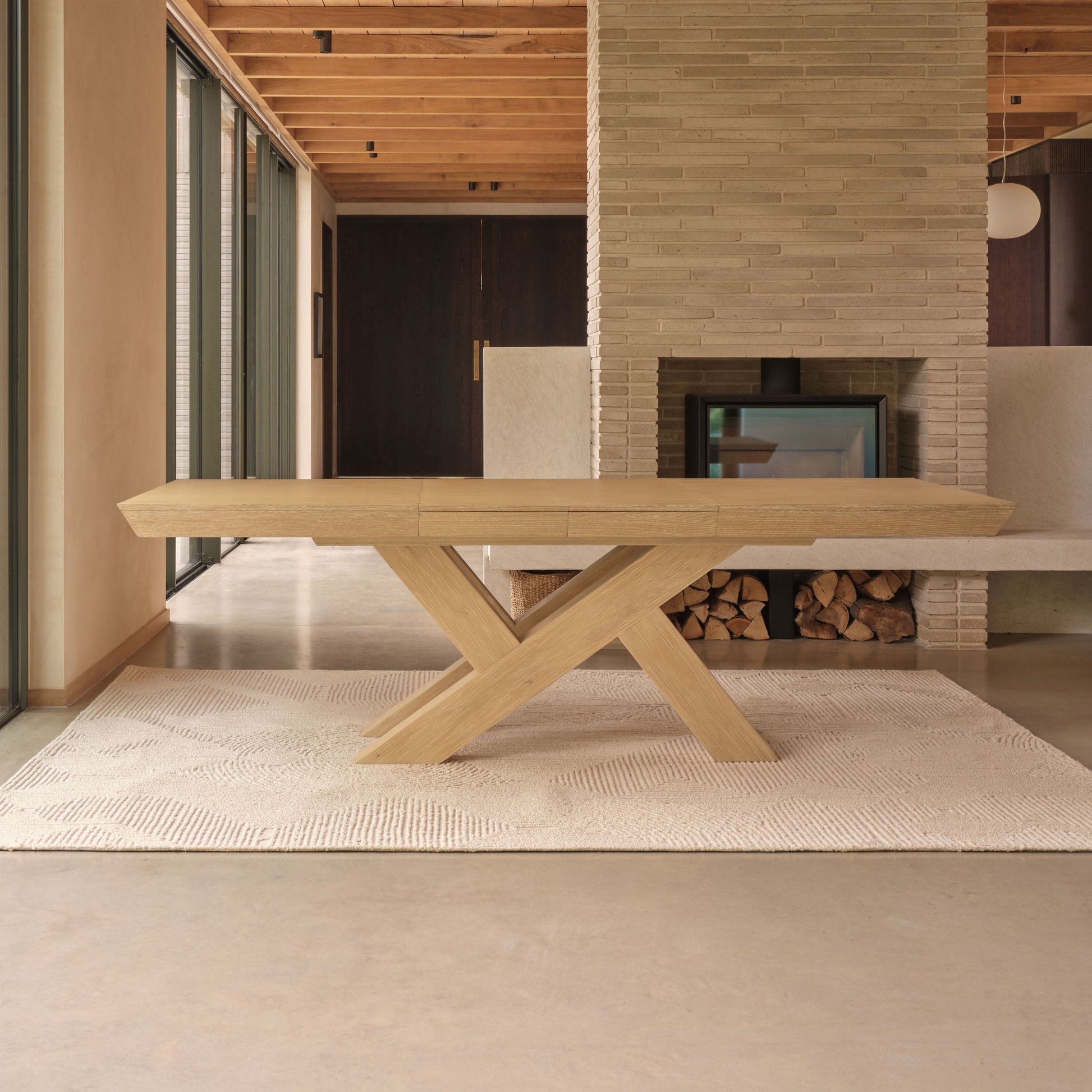 Olivia 160-240cm Whitewash Oak Dining Table - Laura James 
