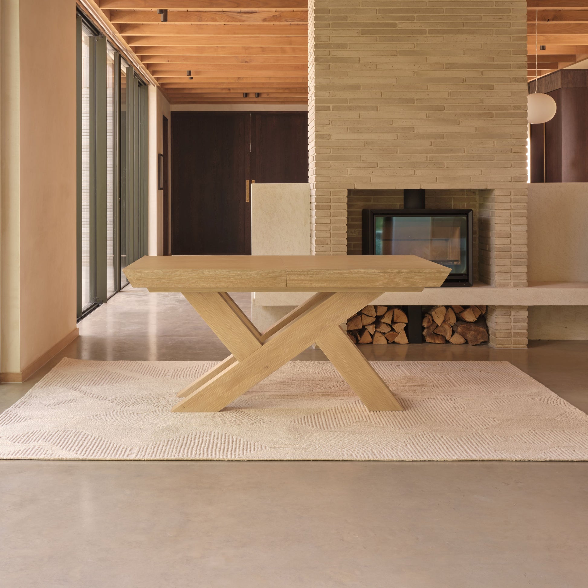 Olivia 160-240cm Whitewash Oak Dining Table - Laura James 