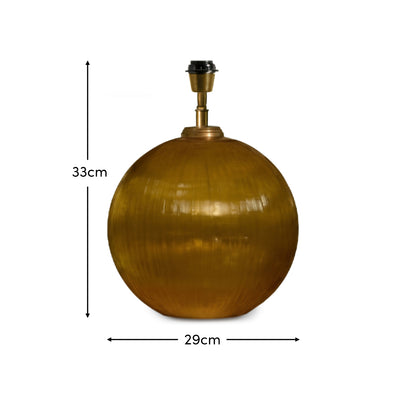 Orai 33cm Glass Table Lamp Base - Amber Yellow - Laura James 