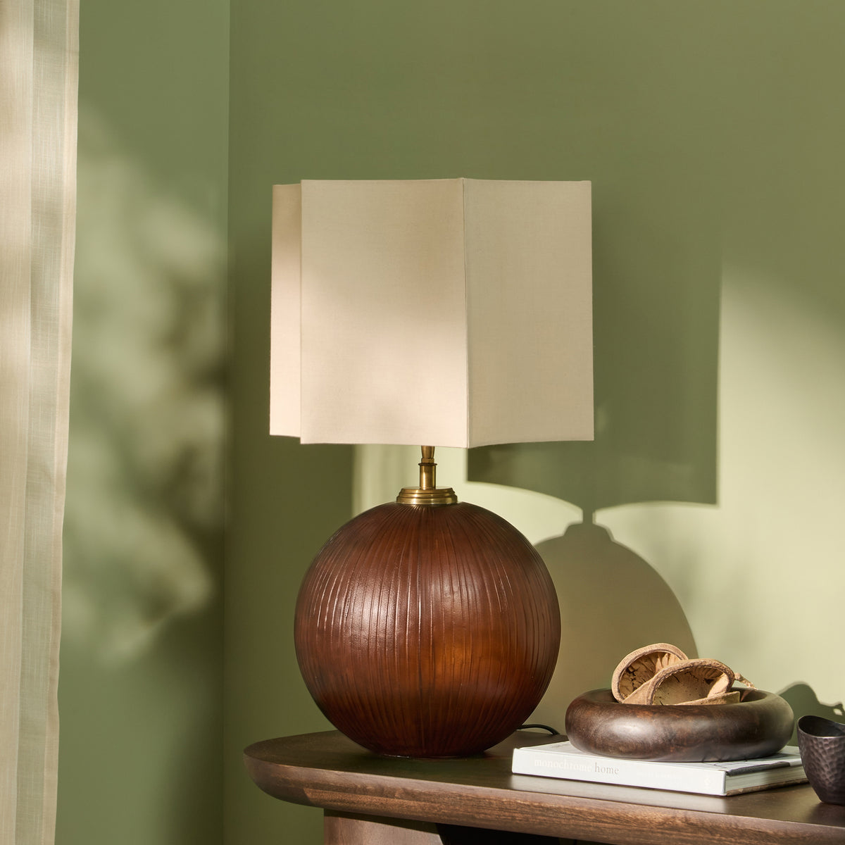 Orai 33cm Glass Table Lamp Base - Russet