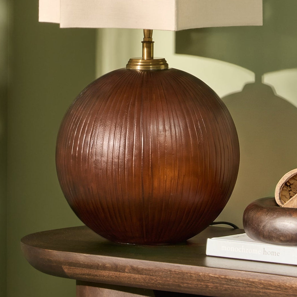 Orai 33cm Glass Table Lamp Base - Russet