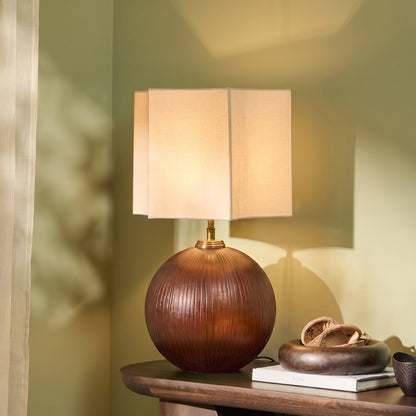 Orai 33cm Glass Table Lamp Base - Russet