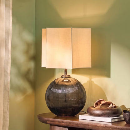 Orai 33cm Glass Table Lamp Base - Smoked Grey