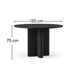 Orla Black Mango Wood Round Dining Table - Laura James