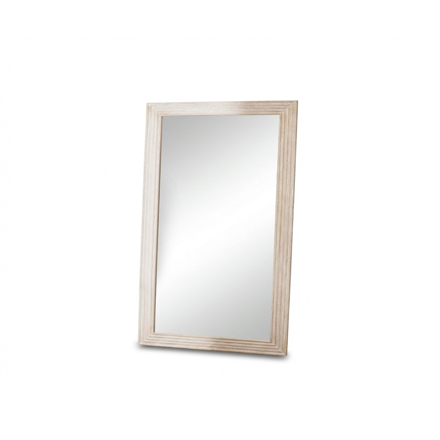 Orkney 100x70cm Wooden Mirror- Whitewash - Laura James