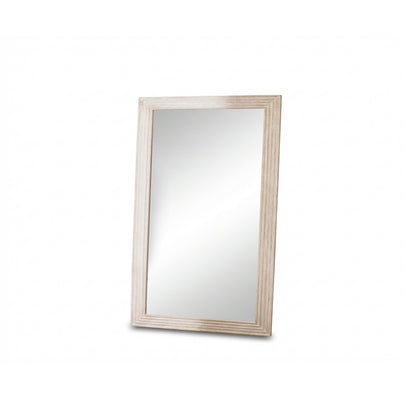 Orkney 100x70cm Wooden Mirror- Whitewash - Laura James