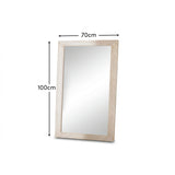 Orkney 100x70cm Wooden Mirror- Whitewash - Laura James