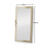 Orkney 180x90cm Wooden Mirror - Oatmeal - Laura James