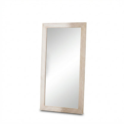 Orkney 180x90cm Wooden Mirror - Whitewash - Laura James
