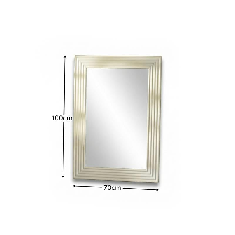 Orkney 100x70cm Wooden Mirror - Oatmeal - Laura James