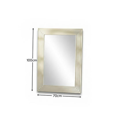 Orkney 100x70cm Wooden Mirror - Oatmeal - Laura James