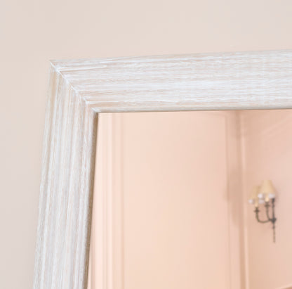 Orkney 180x90cm Wooden Mirror - Whitewash - Laura James