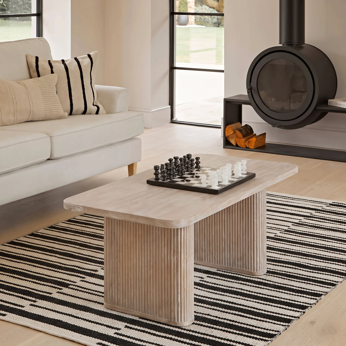 Orla 110cm Limewash Coffee Table - Laura James 