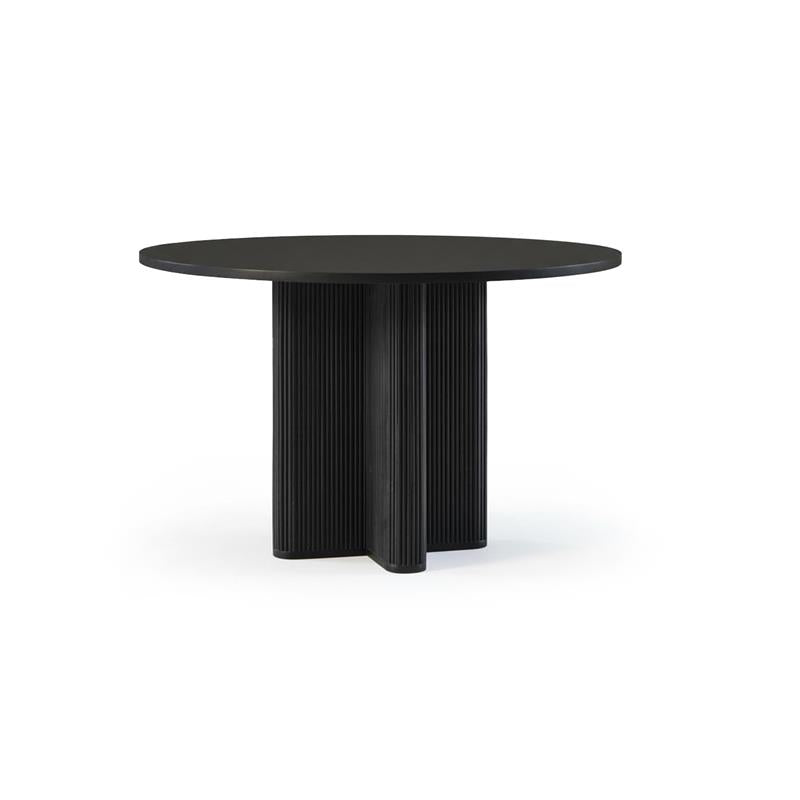Orla Black Mango Wood Round Dining Table - Laura James