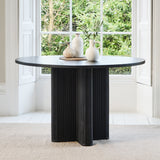 Orla Black Mango Wood Round Dining Table - Laura James