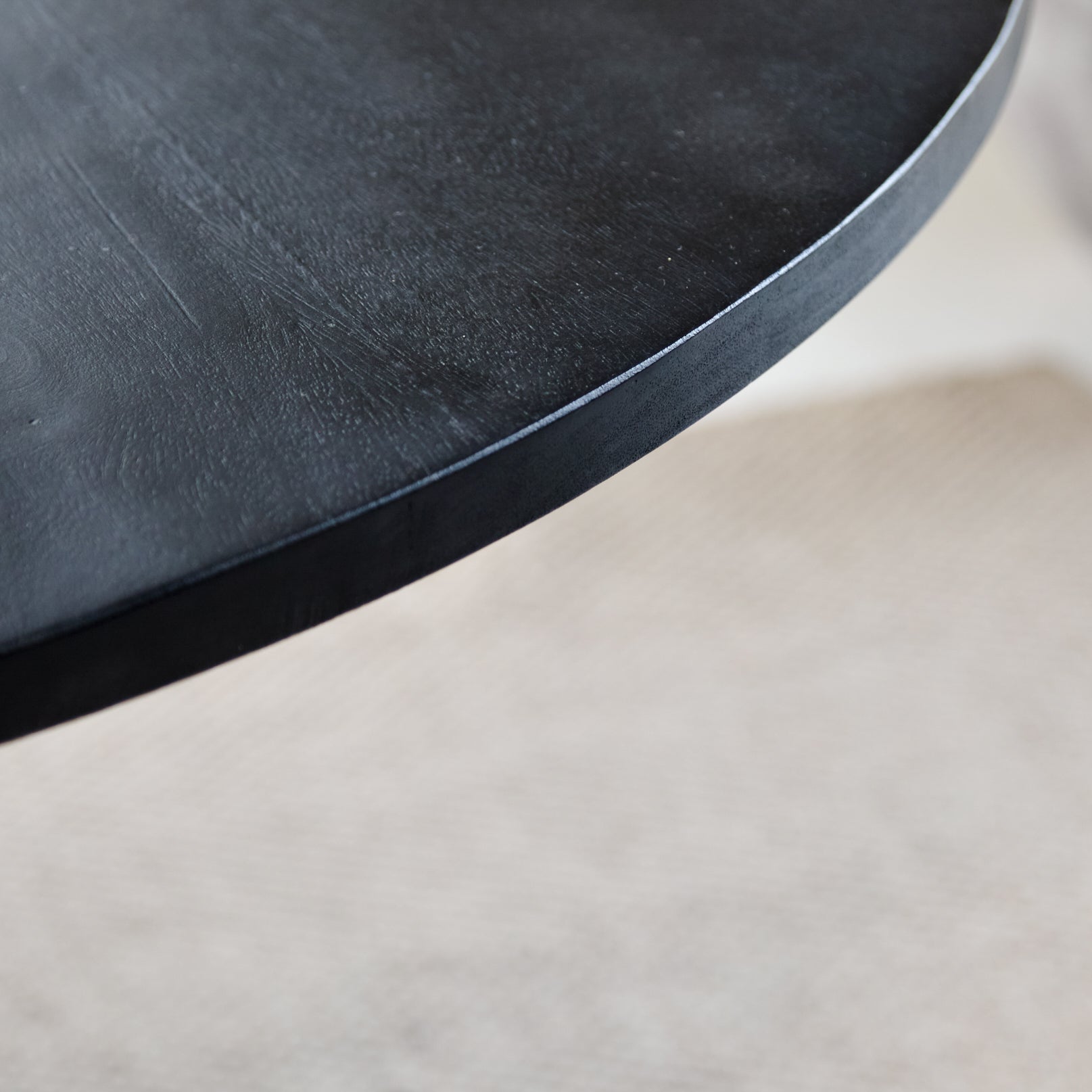 Orla Black Mango Wood Round Dining Table - Laura James