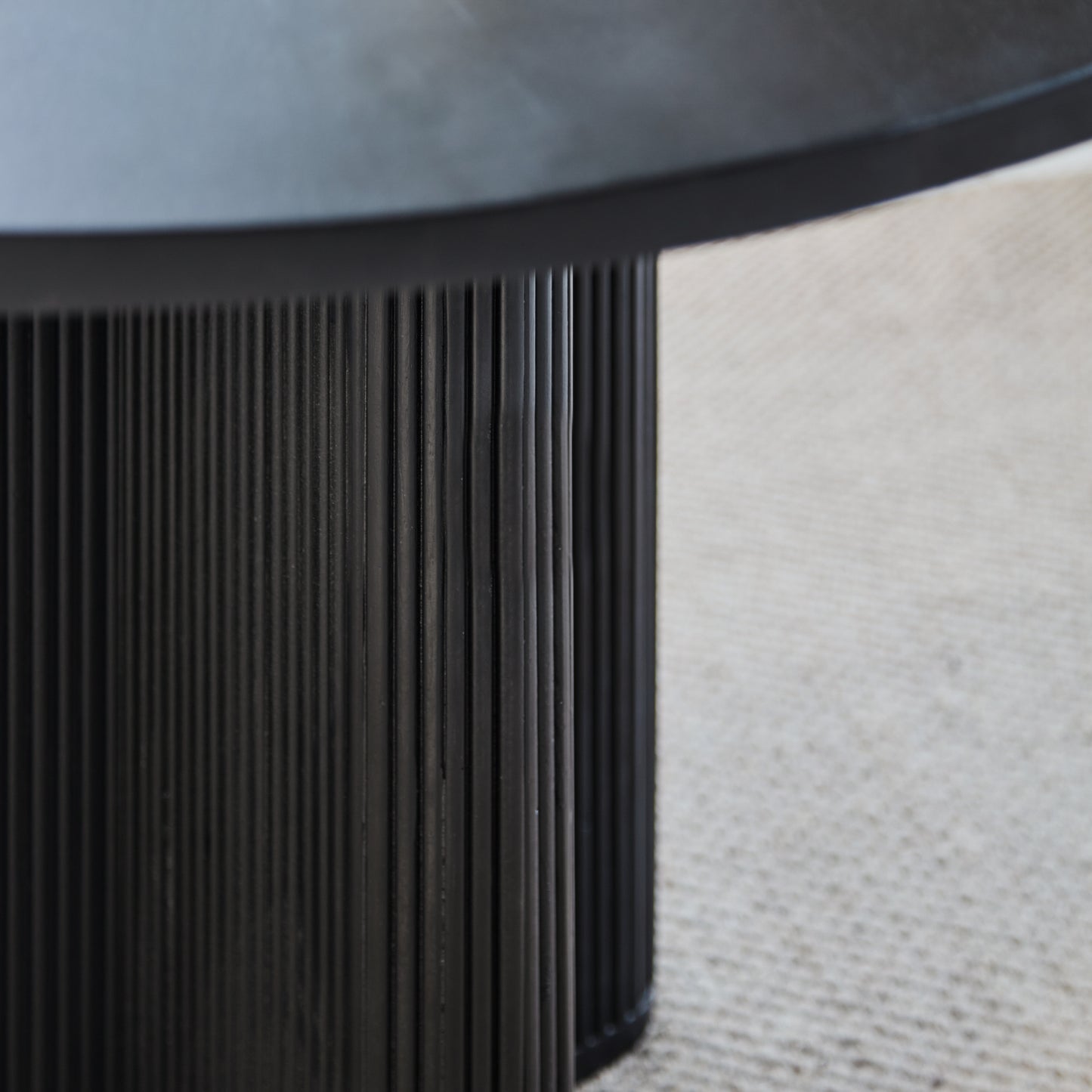 Orla Black Mango Wood Round Dining Table - Laura James
