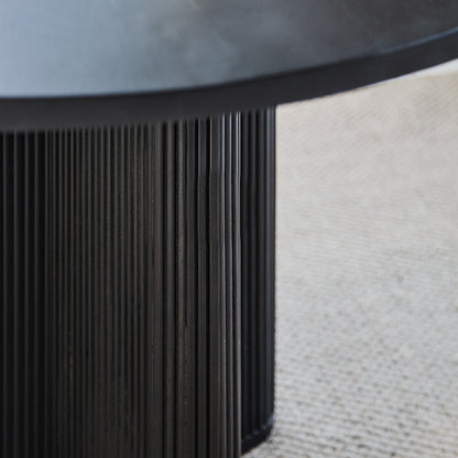 Orla Black Mango Wood Round Dining Table - Laura James