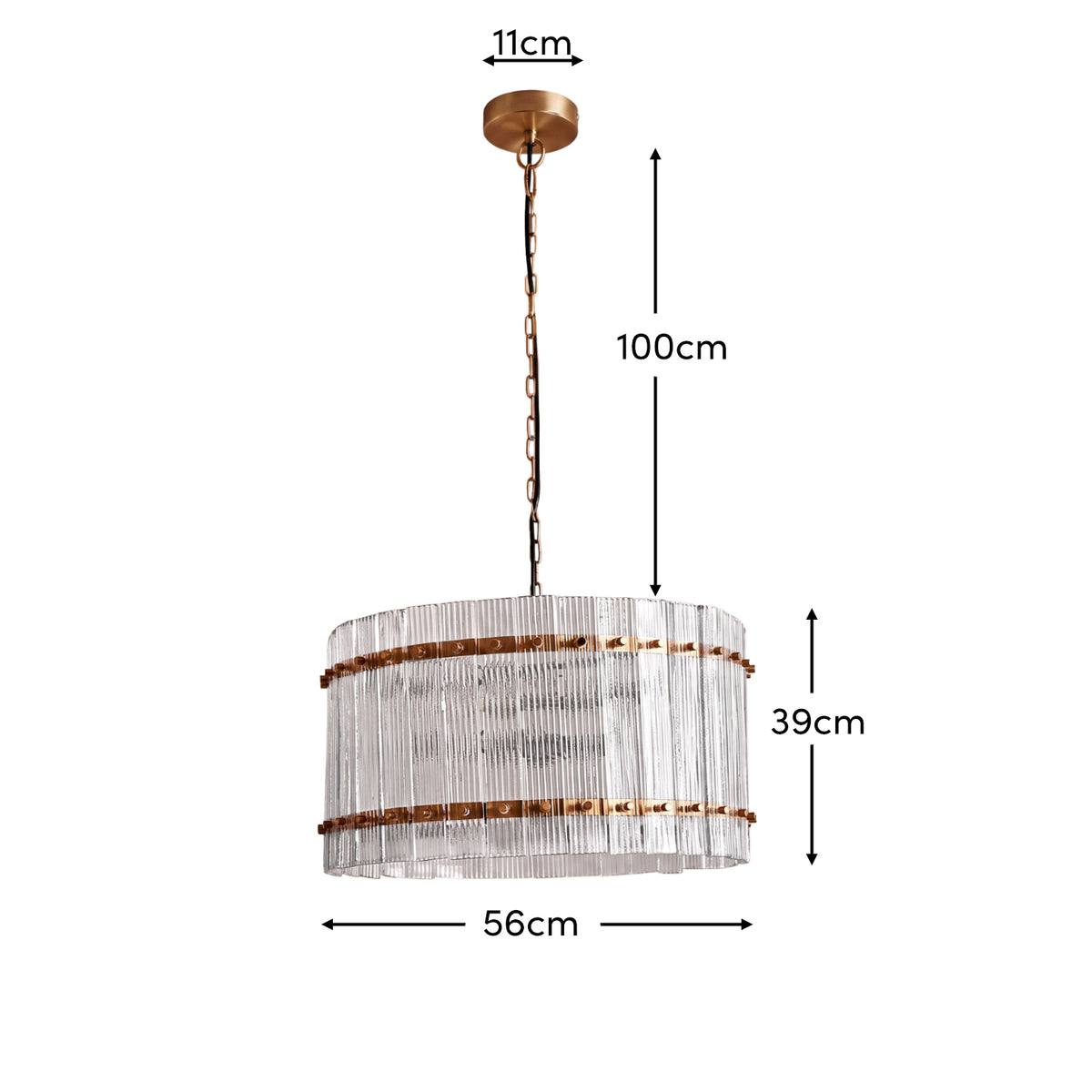 Orleton 56cm Chandelier - Heirloom Brass - Laura James 