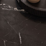 Adam 100cm Oval Jet Black Mango Wood & Black Marble Coffee Table - Laura James 
