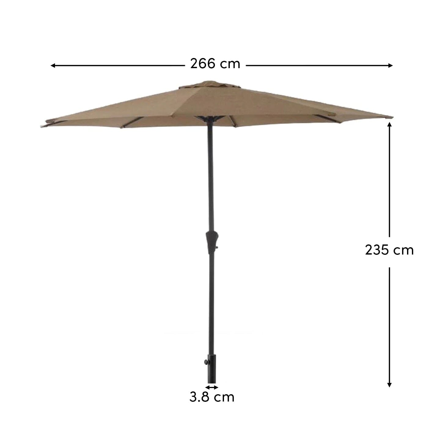 Cappuccino Parasol - 2.7m Round - Laura James 