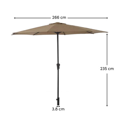 Cappuccino Parasol - 2.7m Round - Laura James 
