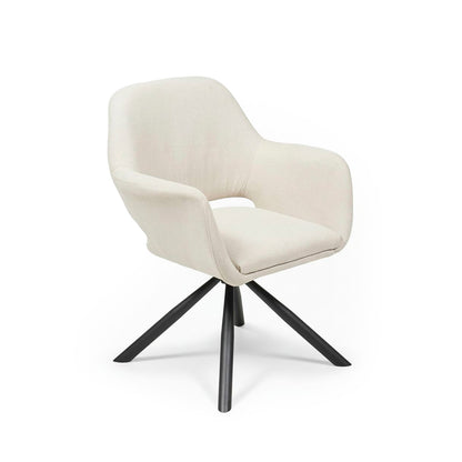 Parker Office Chair - Natural Beige - Black Metal Legs - Laura James