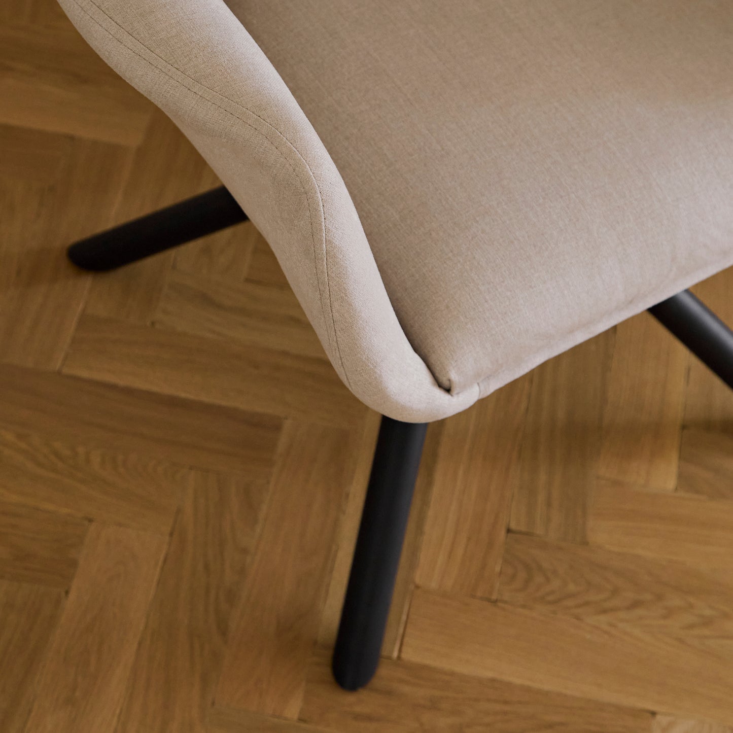 Parker Office Chair - Natural Beige - Black Metal Legs - Laura James