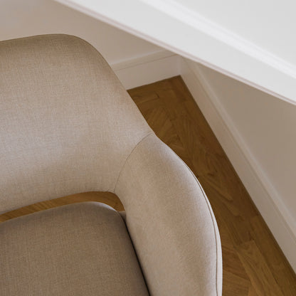 Parker Office Chair - Natural Beige - Black Metal Legs - Laura James