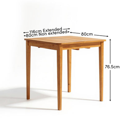 Paul 116cm Extending Dining Table - Pale Oak - Laura James 