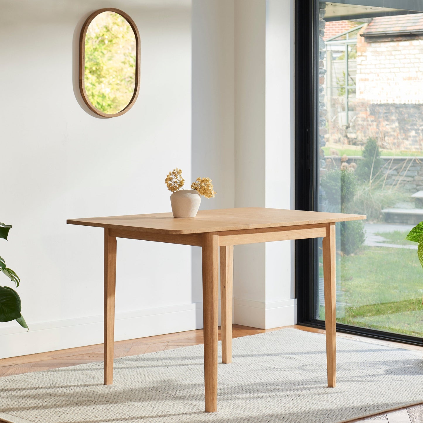 Paul 116cm Extending Dining Table - Whitewash Oak - Laura James 