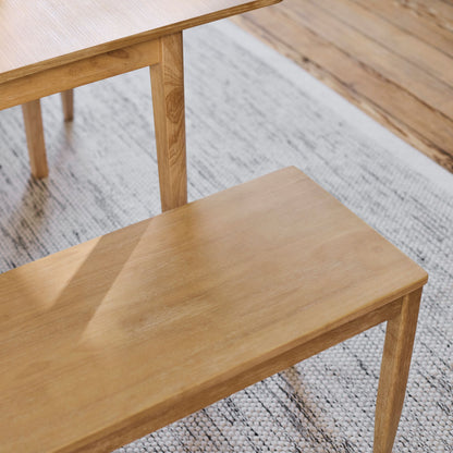 Paul 118-158cm Extending Dining Table with 2 Tilly 150cm Whitewash Oak Benches - Laura James