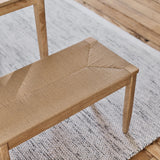 Paul 118-158cm Extending Dining Table with 2 Tilly 150cm Whitewash Oak Benches & Paper Cord - Laura James