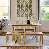 Paul 118-158cm Extending Dining Table & Tilly 150cm Wooden Bench with 2 Tilly 150cm Whitewash Oak Chairs - Laura James