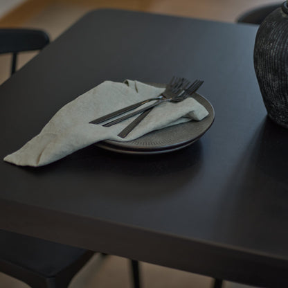 Paul Large Black Oak Extending Dining Table Set - 4 Seater - Agatha Black Dining Chairs - Laura James