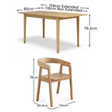 Paul Pale Oak Extending Dining Table Set - 4 Seater - Ella Pale Oak Carver Chairs - Laura James