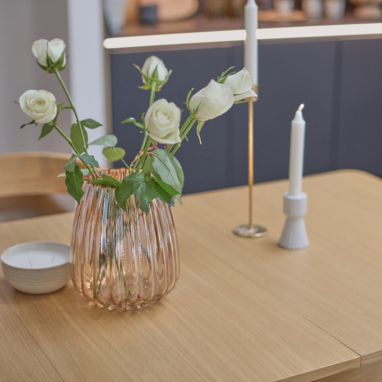 Paul Pale Oak Extending Dining Table Set - 4 Seater - Ella Pale Oak Carver Chairs - Laura James