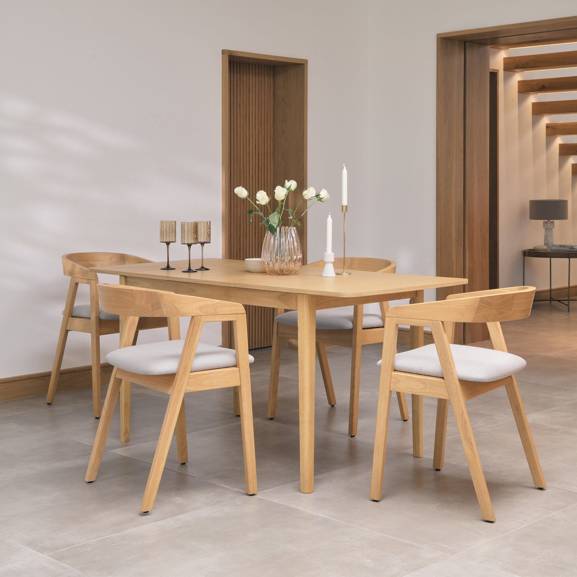 Ella Boucle Dining Armchairs - Set of 2 - Pale Oak Legs – Laura James